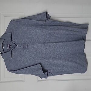 MICHAEL Michael Kors Men's Gray Polo Cotton Signature Metal Button Size XL EUC